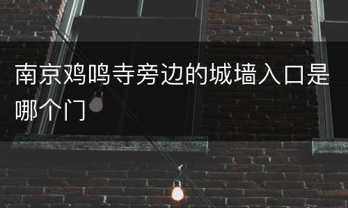 南京鸡鸣寺旁边的城墙入口是哪个门