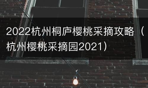2022杭州桐庐樱桃采摘攻略（杭州樱桃采摘园2021）