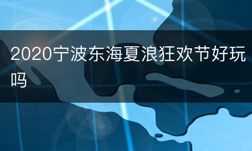 2020宁波东海夏浪狂欢节好玩吗