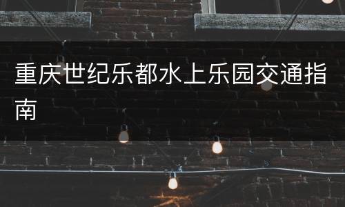 重庆世纪乐都水上乐园交通指南
