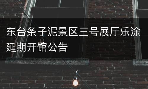 东台条子泥景区三号展厅乐涂延期开馆公告