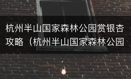 杭州半山国家森林公园赏银杏攻略（杭州半山国家森林公园赏银杏攻略图）