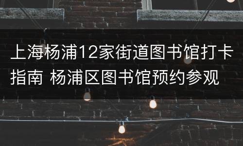 上海杨浦12家街道图书馆打卡指南 杨浦区图书馆预约参观