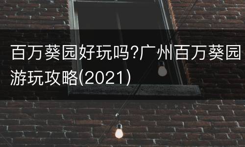 百万葵园好玩吗?广州百万葵园游玩攻略(2021)