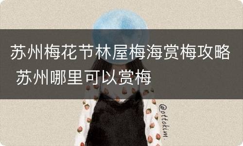 苏州梅花节林屋梅海赏梅攻略 苏州哪里可以赏梅