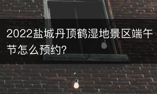 2022盐城丹顶鹤湿地景区端午节怎么预约？