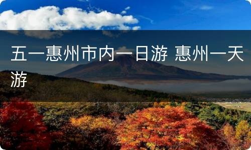 五一惠州市内一日游 惠州一天游