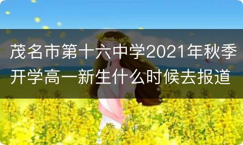 茂名市第十六中学2021年秋季开学高一新生什么时候去报道？