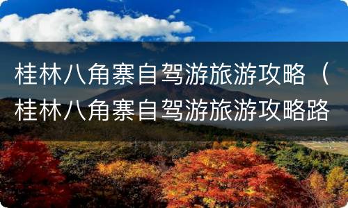 桂林八角寨自驾游旅游攻略（桂林八角寨自驾游旅游攻略路线）