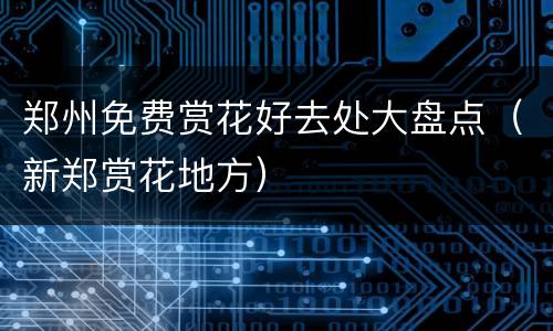 郑州免费赏花好去处大盘点（新郑赏花地方）