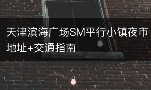 天津滨海广场SM平行小镇夜市地址+交通指南