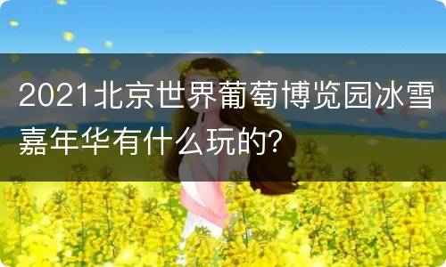 2021北京世界葡萄博览园冰雪嘉年华有什么玩的？