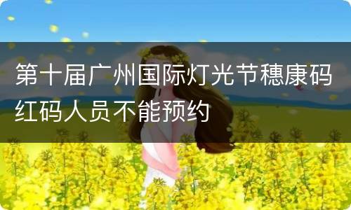 第十届广州国际灯光节穗康码红码人员不能预约