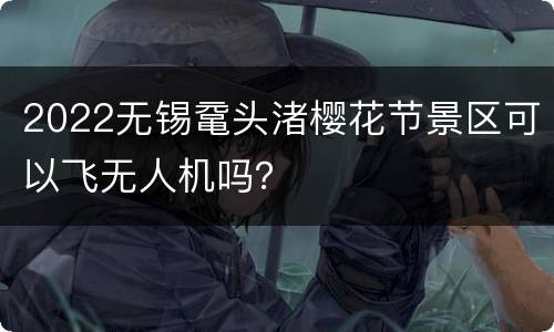 2022无锡鼋头渚樱花节景区可以飞无人机吗？