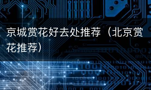 京城赏花好去处推荐（北京赏花推荐）