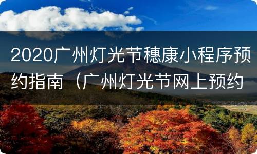 2020广州灯光节穗康小程序预约指南（广州灯光节网上预约）