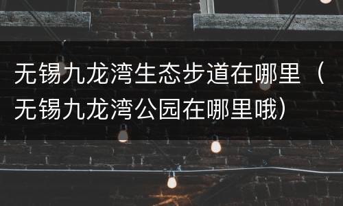无锡九龙湾生态步道在哪里（无锡九龙湾公园在哪里哦）