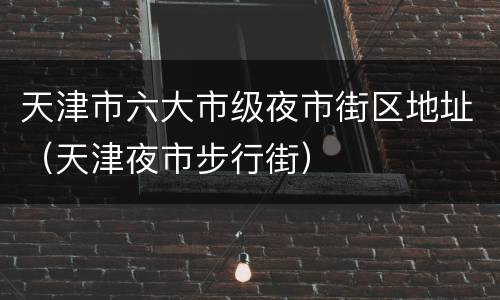 天津市六大市级夜市街区地址（天津夜市步行街）