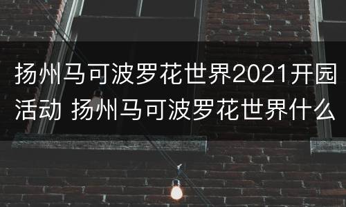 扬州马可波罗花世界2021开园活动 扬州马可波罗花世界什么时候去最好