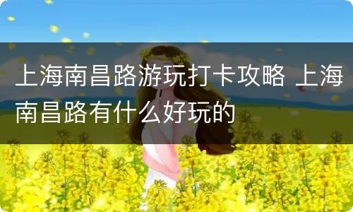 上海南昌路游玩打卡攻略 上海南昌路有什么好玩的