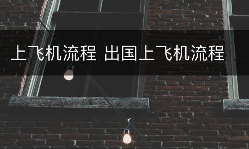 上飞机流程 出国上飞机流程