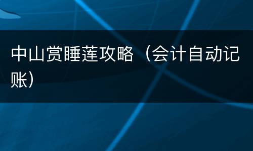 中山赏睡莲攻略（会计自动记账）