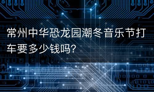 常州中华恐龙园潮冬音乐节打车要多少钱吗？