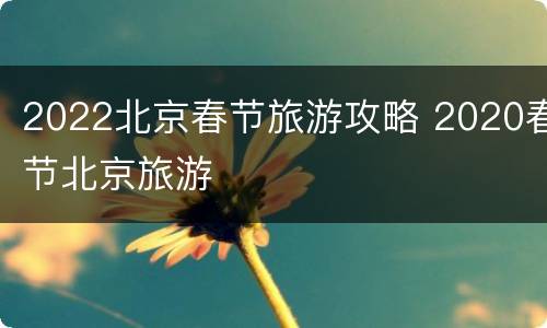 2022北京春节旅游攻略 2020春节北京旅游
