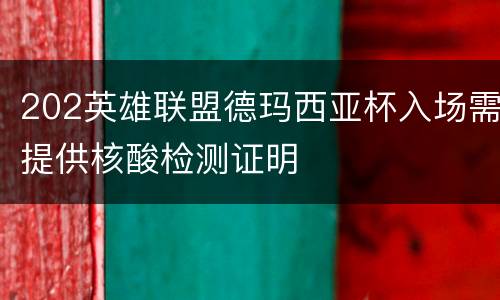 202英雄联盟德玛西亚杯入场需提供核酸检测证明