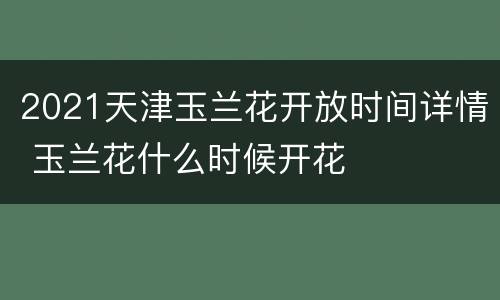 2021天津玉兰花开放时间详情 玉兰花什么时候开花