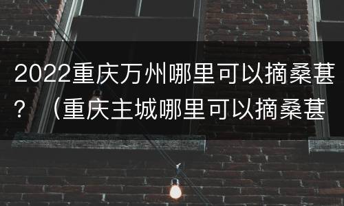 2022重庆万州哪里可以摘桑葚？（重庆主城哪里可以摘桑葚）