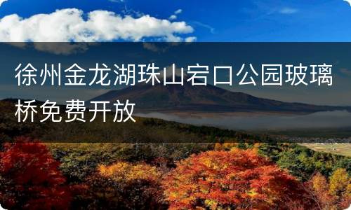 徐州金龙湖珠山宕口公园玻璃桥免费开放