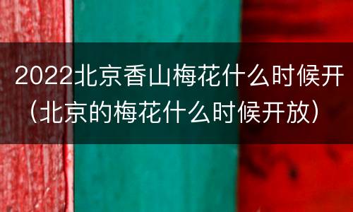 2022北京香山梅花什么时候开（北京的梅花什么时候开放）