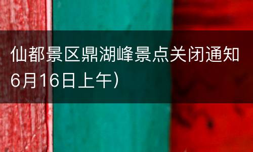 仙都景区鼎湖峰景点关闭通知6月16日上午）
