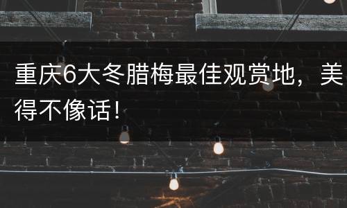 重庆6大冬腊梅最佳观赏地，美得不像话！