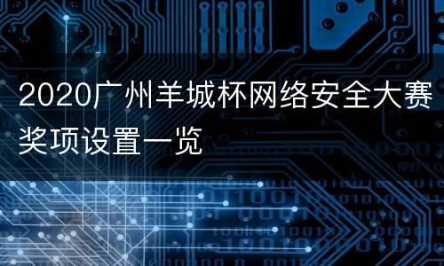2020广州羊城杯网络安全大赛奖项设置一览