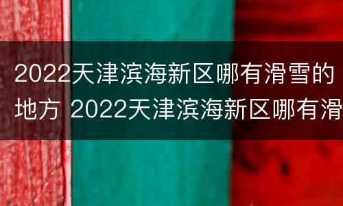 2022天津滨海新区哪有滑雪的地方 2022天津滨海新区哪有滑雪的地方啊