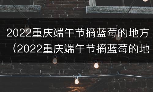 2022重庆端午节摘蓝莓的地方（2022重庆端午节摘蓝莓的地方在哪里）