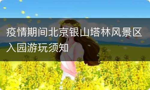 疫情期间北京银山塔林风景区入园游玩须知