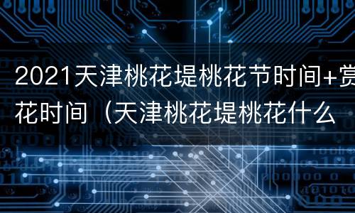 2021天津桃花堤桃花节时间+赏花时间（天津桃花堤桃花什么时候开）