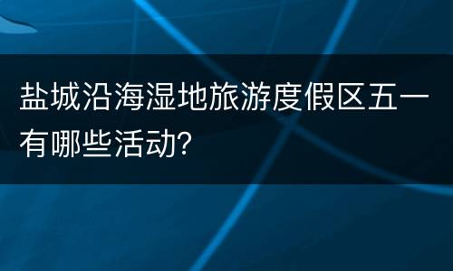 盐城沿海湿地旅游度假区五一有哪些活动？