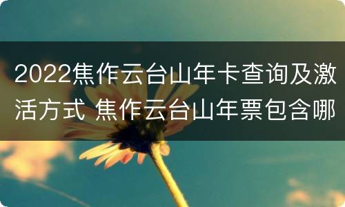2022焦作云台山年卡查询及激活方式 焦作云台山年票包含哪些景点