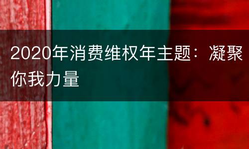 2020年消费维权年主题：凝聚你我力量