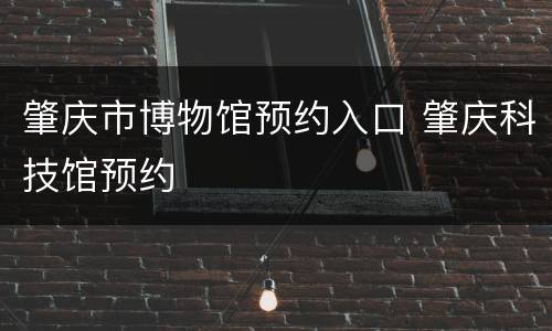 肇庆市博物馆预约入口 肇庆科技馆预约