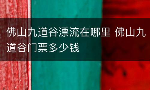 佛山九道谷漂流在哪里 佛山九道谷门票多少钱