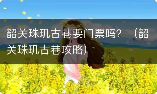 韶关珠玑古巷要门票吗？（韶关珠玑古巷攻略）