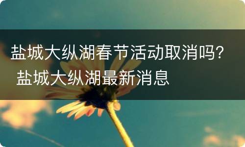 盐城大纵湖春节活动取消吗？ 盐城大纵湖最新消息