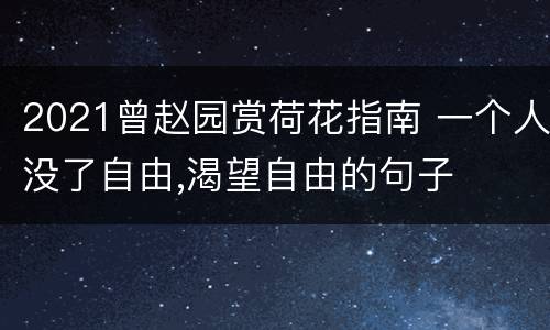 2021曾赵园赏荷花指南 一个人没了自由,渴望自由的句子
