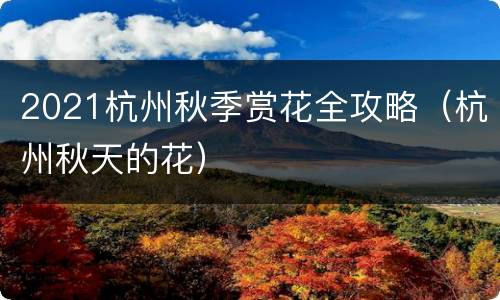 2021杭州秋季赏花全攻略（杭州秋天的花）