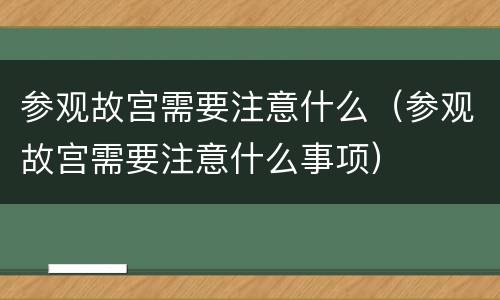 参观故宫需要注意什么（参观故宫需要注意什么事项）